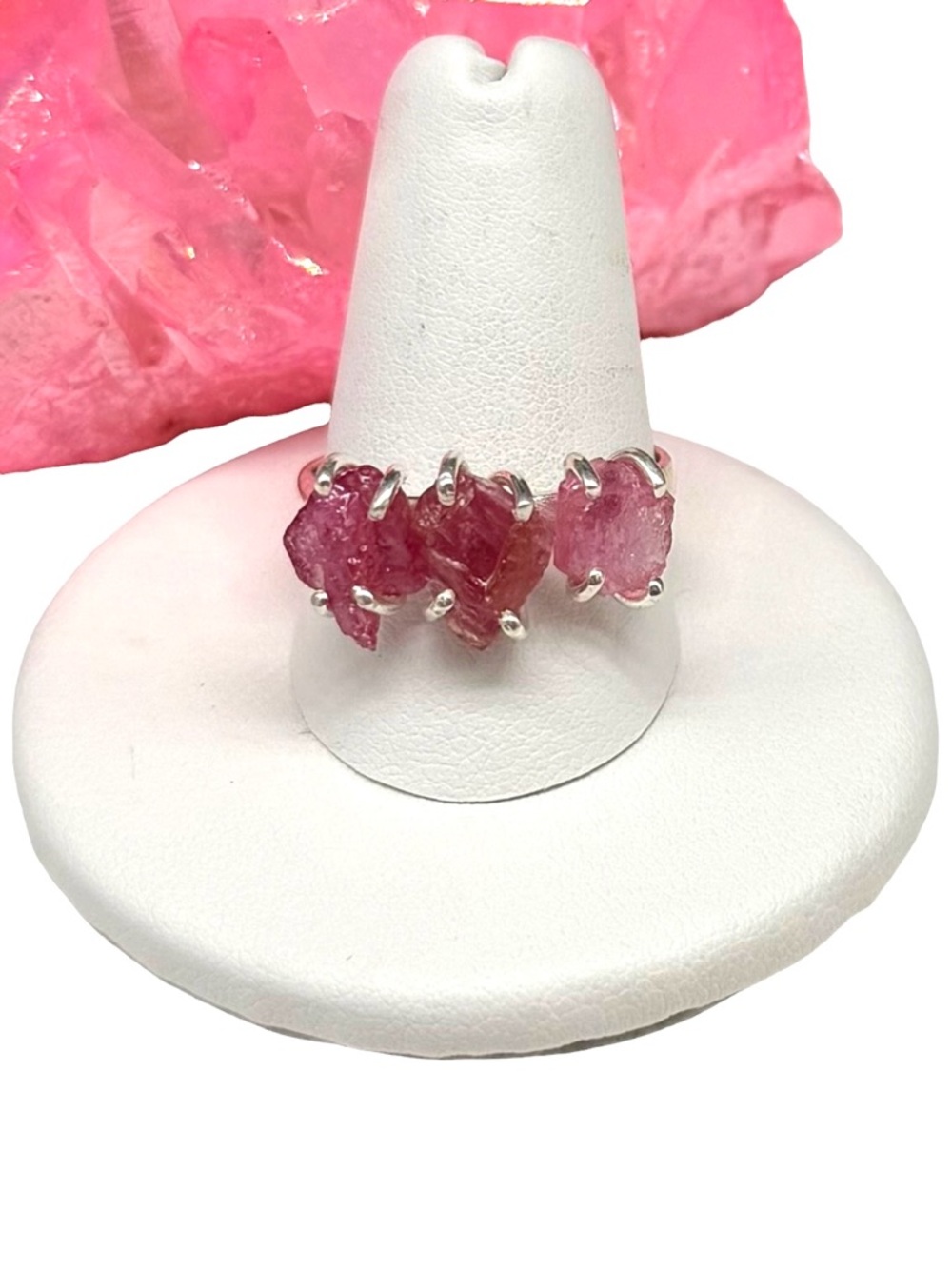 Ruby Ring Size 9 Solid 925 Sterling Silver Raw Rough Stone